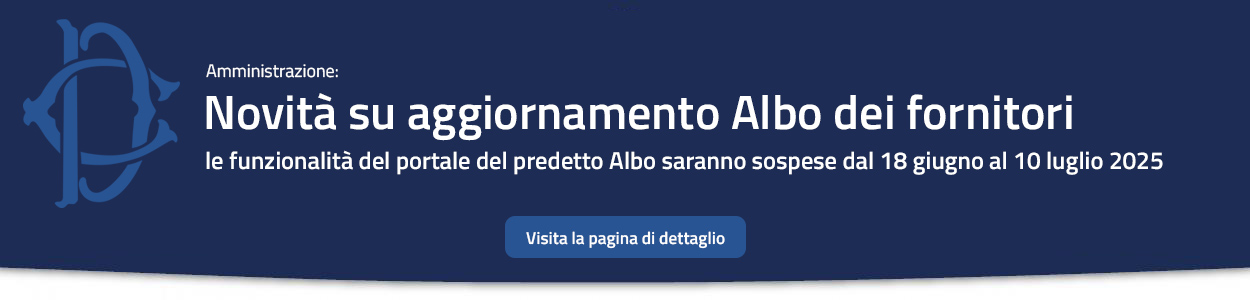 Novità su aggiornamento Albo dei fornitori